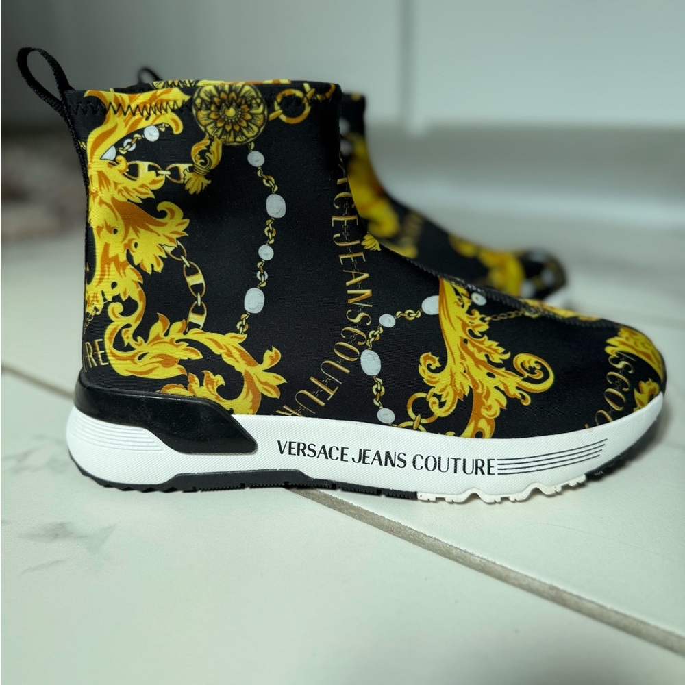 Versace Black and Yellow Sneakers
